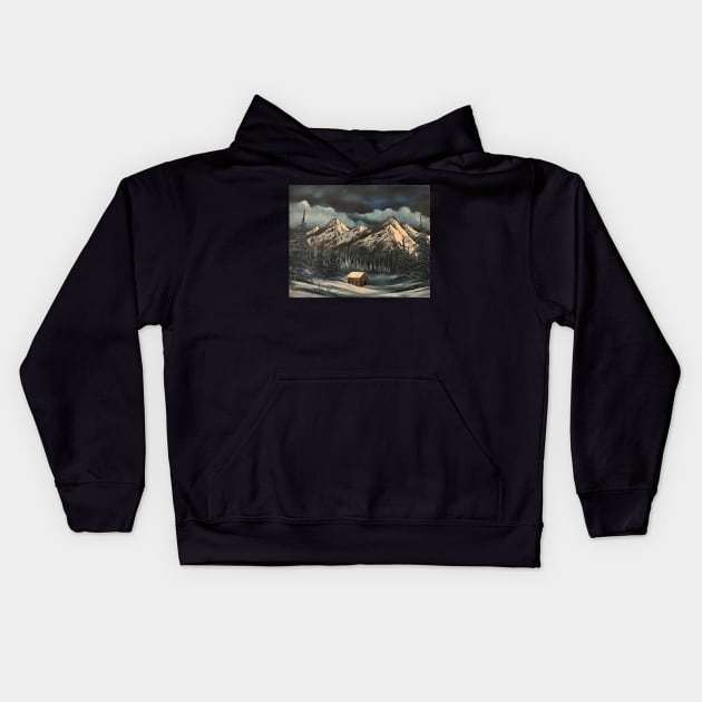 Evening Snow Kids Hoodie by J&S mason